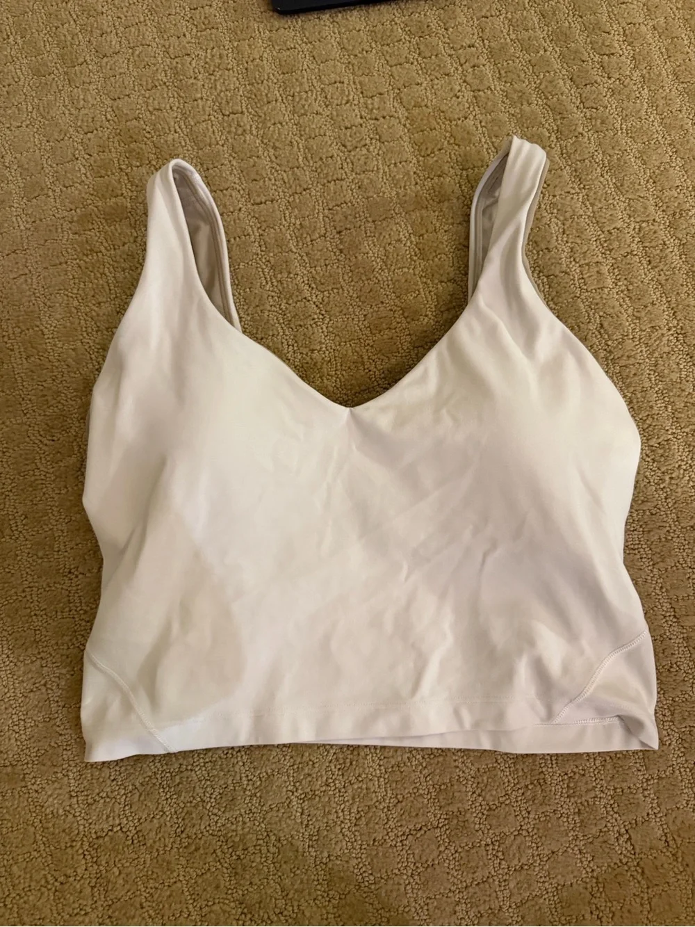 Lululemon White Seamless Crop Tank Top